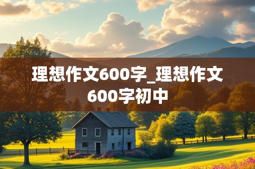 理想作文600字_理想作文600字初中