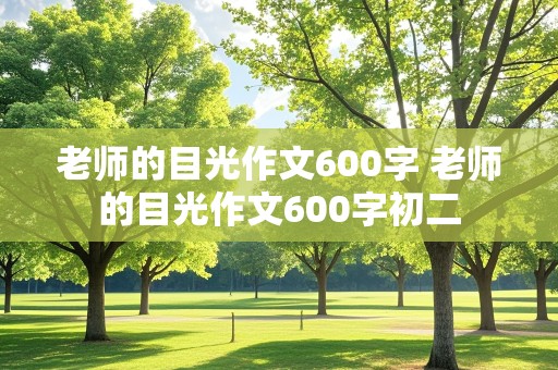 老师的目光作文600字 老师的目光作文600字初二