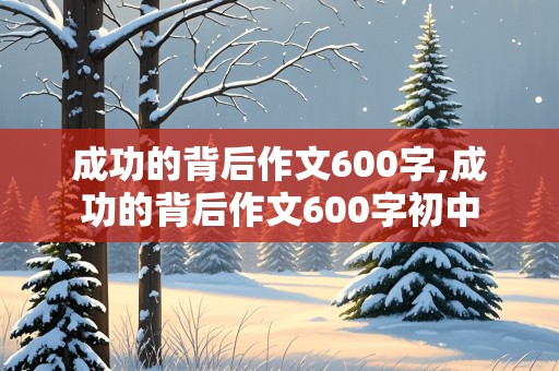 成功的背后作文600字,成功的背后作文600字初中