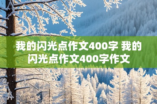 我的闪光点作文400字 我的闪光点作文400字作文