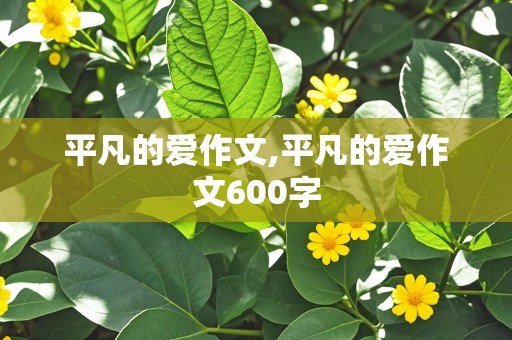 平凡的爱作文,平凡的爱作文600字