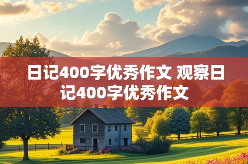 日记400字优秀作文 观察日记400字优秀作文