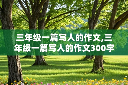 三年级一篇写人的作文,三年级一篇写人的作文300字