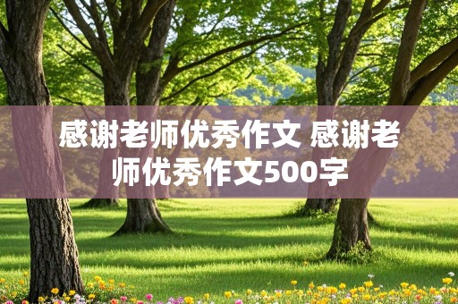 感谢老师优秀作文 感谢老师优秀作文500字