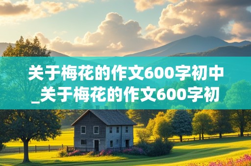 关于梅花的作文600字初中_关于梅花的作文600字初中,托物言志