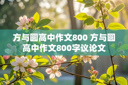 方与圆高中作文800 方与圆高中作文800字议论文