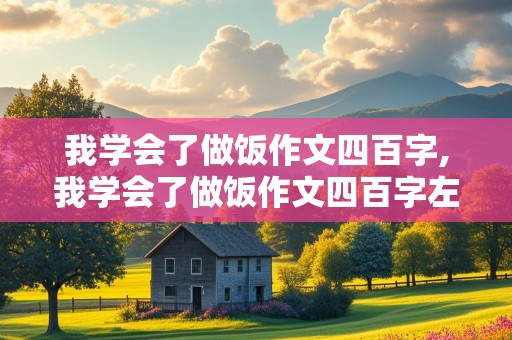 我学会了做饭作文四百字,我学会了做饭作文四百字左右