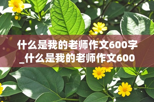 什么是我的老师作文600字_什么是我的老师作文600字半命题