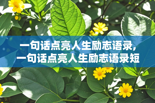 一句话点亮人生励志语录,一句话点亮人生励志语录短句