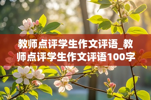 教师点评学生作文评语_教师点评学生作文评语100字