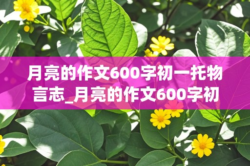 月亮的作文600字初一托物言志_月亮的作文600字初一托物言志怎么写