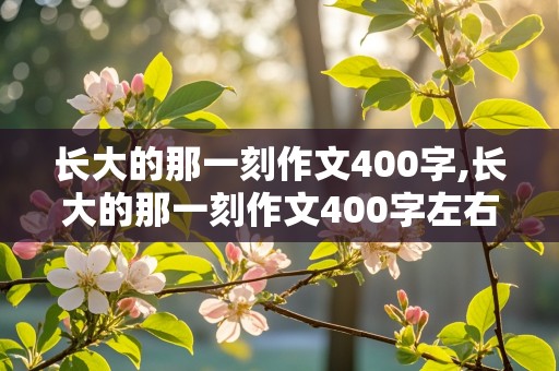 长大的那一刻作文400字,长大的那一刻作文400字左右