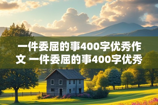 一件委屈的事400字优秀作文 一件委屈的事400字优秀作文高中