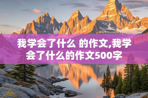 我学会了什么 的作文,我学会了什么的作文500字