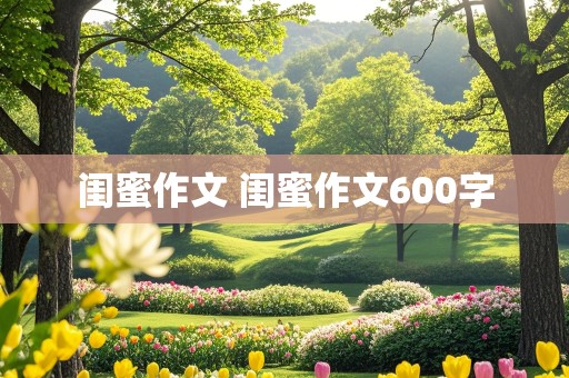 闺蜜作文 闺蜜作文600字