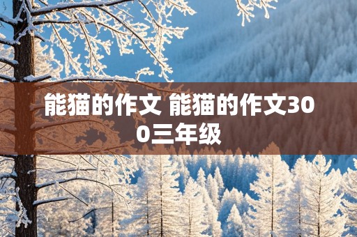 能猫的作文 能猫的作文300三年级