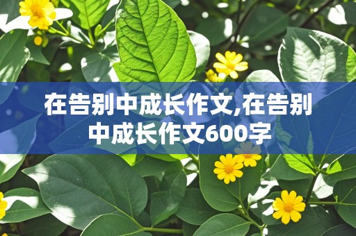 在告别中成长作文,在告别中成长作文600字