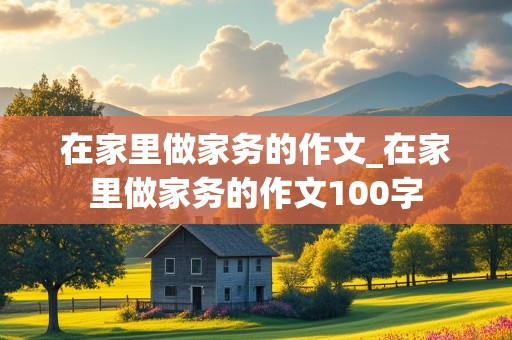 在家里做家务的作文_在家里做家务的作文100字