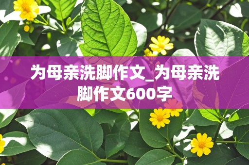 为母亲洗脚作文_为母亲洗脚作文600字