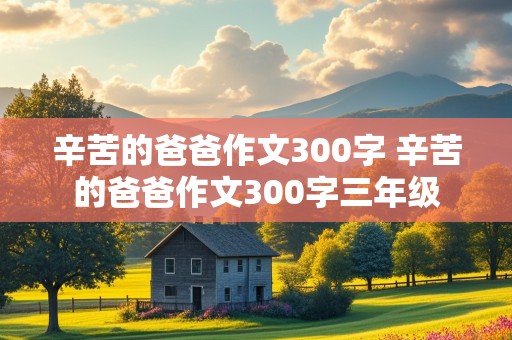 辛苦的爸爸作文300字 辛苦的爸爸作文300字三年级