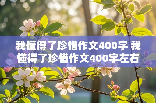 我懂得了珍惜作文400字 我懂得了珍惜作文400字左右