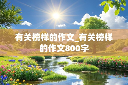 有关榜样的作文_有关榜样的作文800字