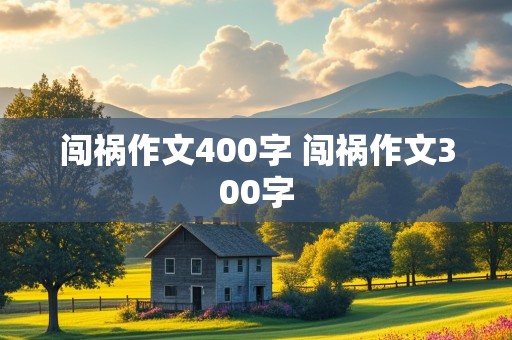 闯祸作文400字 闯祸作文300字