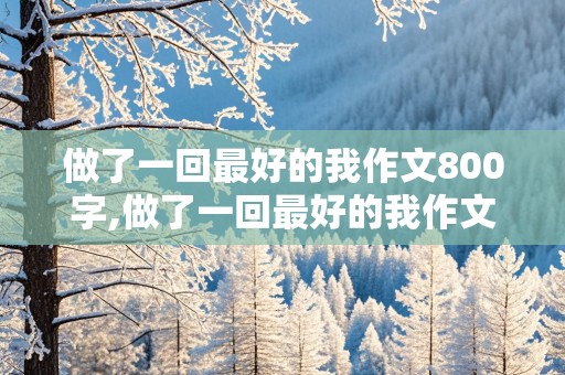 做了一回最好的我作文800字,做了一回最好的我作文800字记叙文怎么写