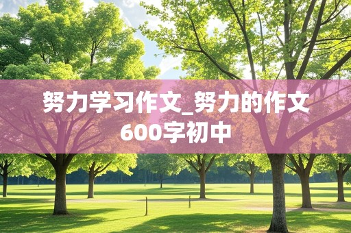 努力学习作文_努力的作文600字初中