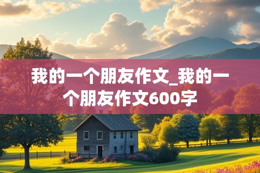 我的一个朋友作文_我的一个朋友作文600字