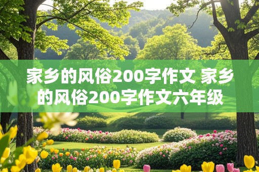 家乡的风俗200字作文 家乡的风俗200字作文六年级