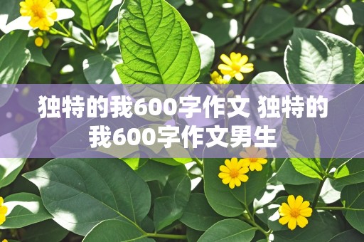 独特的我600字作文 独特的我600字作文男生