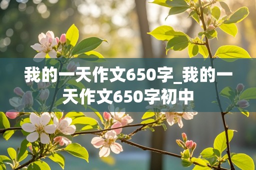 我的一天作文650字_我的一天作文650字初中