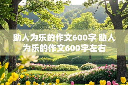 助人为乐的作文600字 助人为乐的作文600字左右