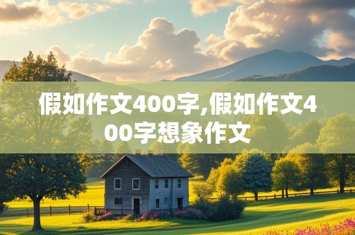 假如作文400字,假如作文400字想象作文