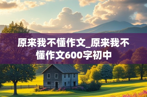 原来我不懂作文_原来我不懂作文600字初中