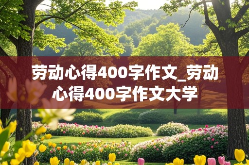 劳动心得400字作文_劳动心得400字作文大学