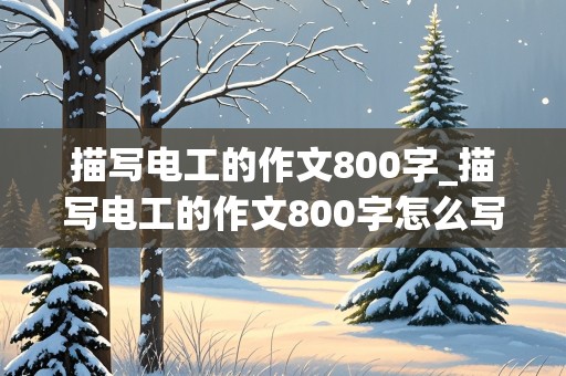 描写电工的作文800字_描写电工的作文800字怎么写