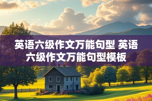 英语六级作文万能句型 英语六级作文万能句型模板