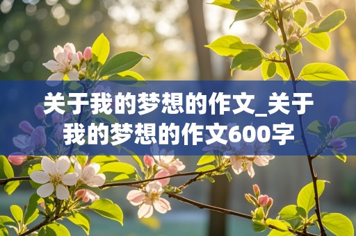 关于我的梦想的作文_关于我的梦想的作文600字