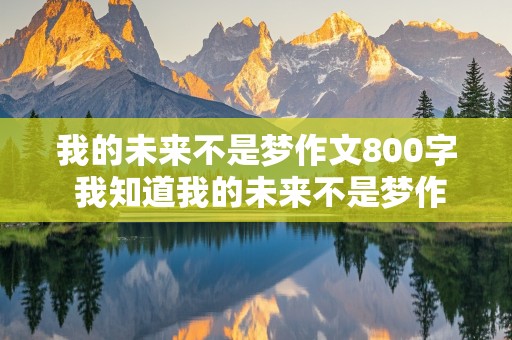 我的未来不是梦作文800字 我知道我的未来不是梦作文800字