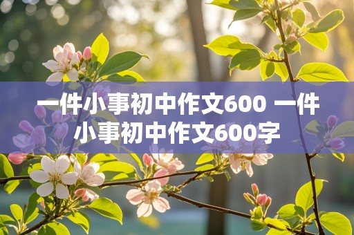 一件小事初中作文600 一件小事初中作文600字