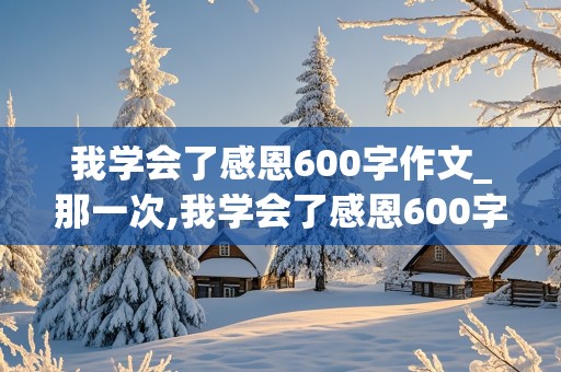 我学会了感恩600字作文_那一次,我学会了感恩600字作文