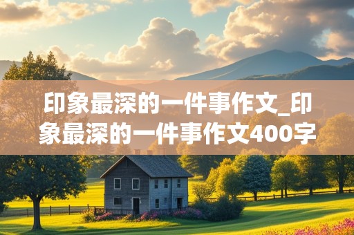 印象最深的一件事作文_印象最深的一件事作文400字