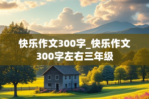 快乐作文300字_快乐作文300字左右三年级