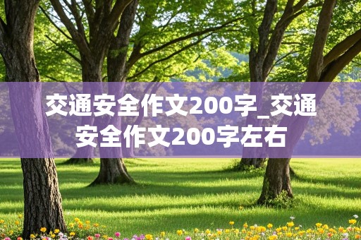 交通安全作文200字_交通安全作文200字左右