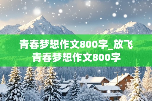 青春梦想作文800字_放飞青春梦想作文800字