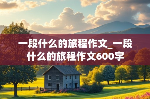 一段什么的旅程作文_一段什么的旅程作文600字