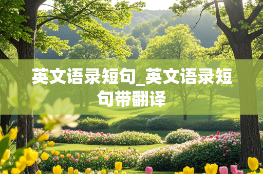 英文语录短句_英文语录短句带翻译