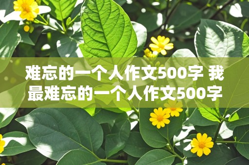 难忘的一个人作文500字 我最难忘的一个人作文500字